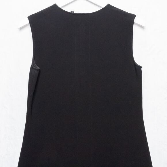 Revolve THEORY Desza Jersey Crepe Black Asymmetrical Hem Dress Sleeveless Sz 2 - Picture 10 of 12